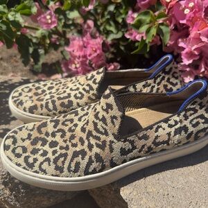Rothy’s Leopard Print Slip On Sneakers size 7